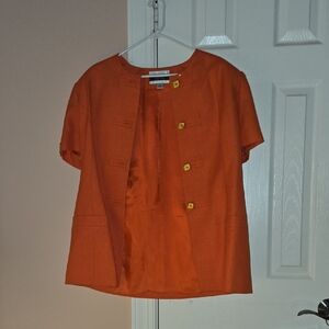 Amanda Smith Vibrant Orange Skirt Suit Set